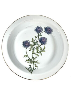 SPODE Purple Thistle Flowers Pie Plate baking Dish Cottage farmhouse country 10"